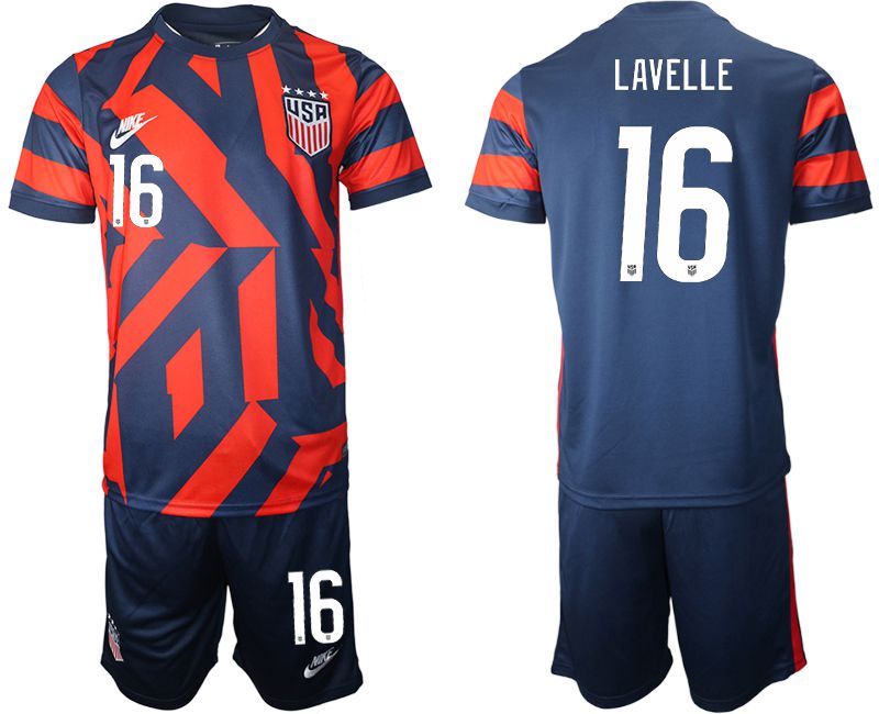 Men 2020-2021 National team United States away #16 blue Nike Soccer Jersey